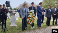 Andrey Kovachev attends the ceremony in Novo Selo, North Macedonia, on May 6, 2022.