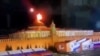 Video footage shows a flying object exploding in an intense burst of light near the dome of the Kremlin Senate building during the alleged Ukrainian drone attack in Moscow on April 29.