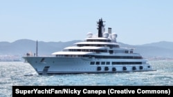 The Scheherazade superyacht is currently anchored at the Marina di Carrara port in Tuscany. (file photo)