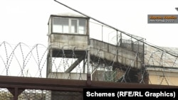 A watchtower at the Kherson pretrial detention center.