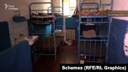 A four-person cell inside the now-closed Kherson detention center.