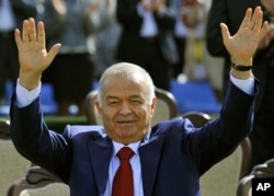 Former Uzbek President Islam Karimov attends Norouz festivities in Tashkent in 2015.