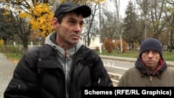 Former Kherson detention center prisoners Pavlo (left) and Yuriy. Russian jail guards “severely humiliated” the Ukrainian detainees for whom they were responsible, Pavlo says.