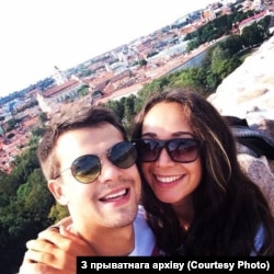 Eduard Babarzka with his girlfriend, Alyaksandra Zverava, in happier times. “Edik is smart, kind, and incredibly curious,” she says. “Very decent and responsible."