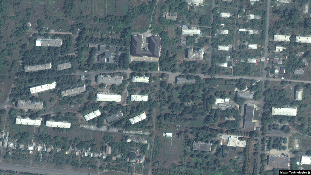 Bakhmut has endured heavy fighting since July 2022. The satellite photo shows a residential neighborhood captured by Russia in December 2022. The town, in the Donetsk region, has been the scene of some of the bloodiest fighting of the war.