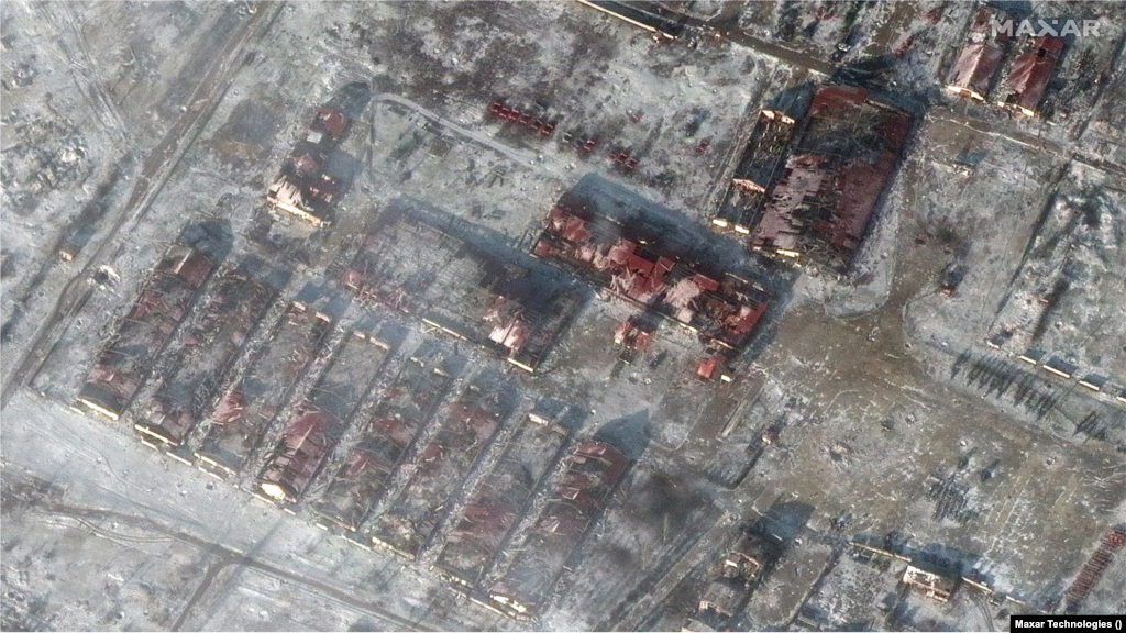 Yakovlivka, a village in the Donetsk region near Soledar, was captured by Russia in December 2022. This satellite image highlights the destruction of its residential buildings and a big agricultural facility by shelling.